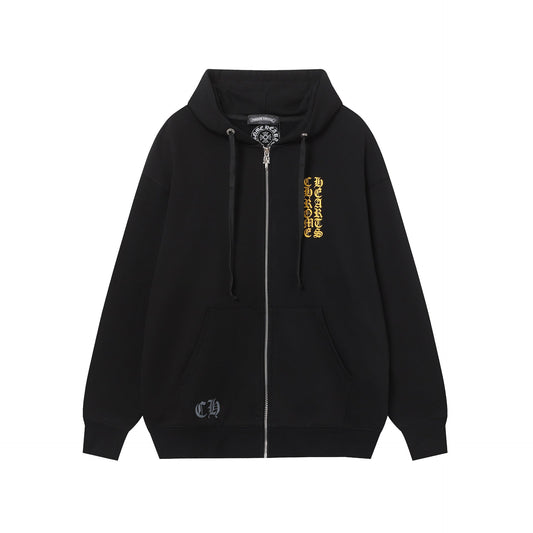 Chrome Heart Hoodie Autumn and winter men and women CH Sanskrit cross full back logo